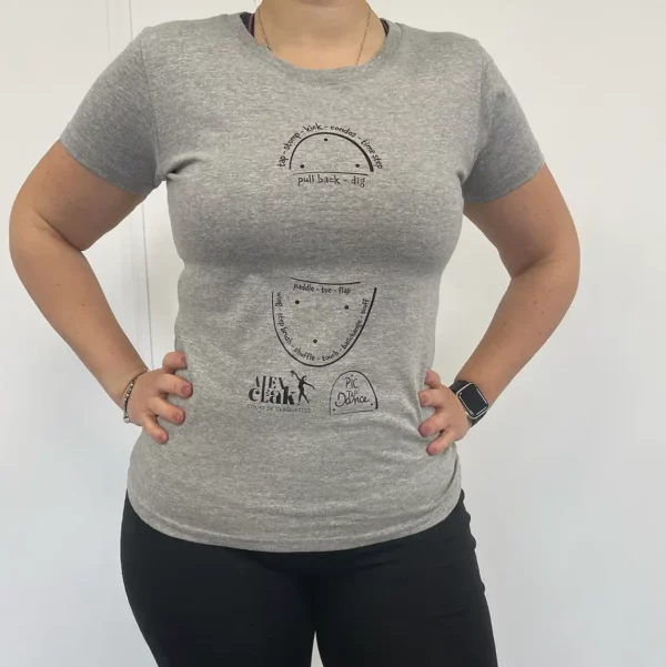 tee-shirt gris devant col rond - alexClak et Pictap'